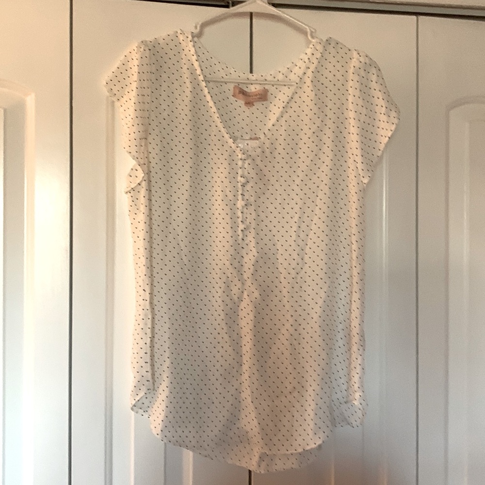 New with tags white with black polka dots top